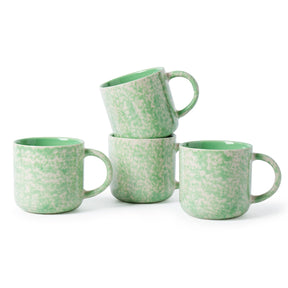 VesCare 12oz Ceramic Coffee Mugs – Set of 4, Green