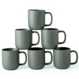 VesCare 14oz Ceramic Coffee Mugs – Set of 6, Reactive Glaze