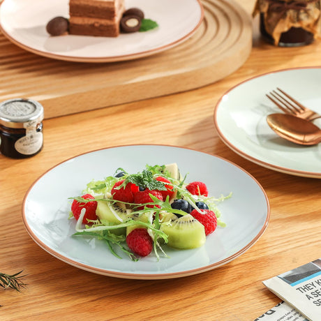 VesCare Colorful Ceramic Dessert Plates – Set of 6, 8 Inch, Assorted Colors
