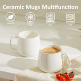 VesCare 16oz Stackable Ceramic Coffee Mugs – Set of 4, White