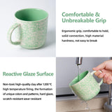 VesCare 12oz Ceramic Coffee Mugs – Set of 4, Green