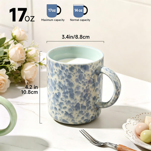 VesCare 17oz Ceramic Coffee Mugs – Set of 4