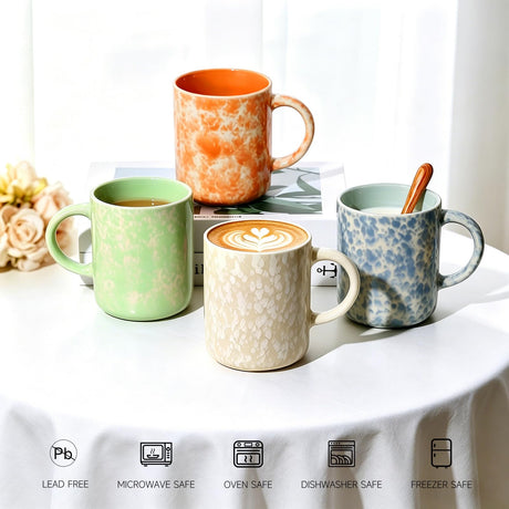 VesCare 17oz Ceramic Coffee Mugs – Set of 4