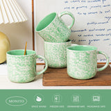 VesCare 12oz Ceramic Coffee Mugs – Set of 4, Green