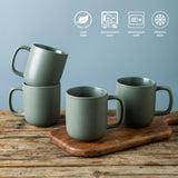 VesCare 14oz Ceramic Coffee Mugs – Set of 6, Reactive Glaze