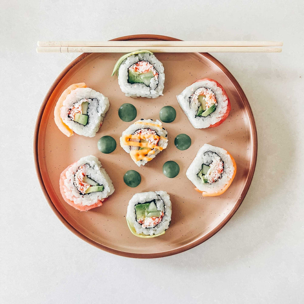 VesCare Ceramic Flat Plates – Set of 6, 8 Inch, Neutral Colors