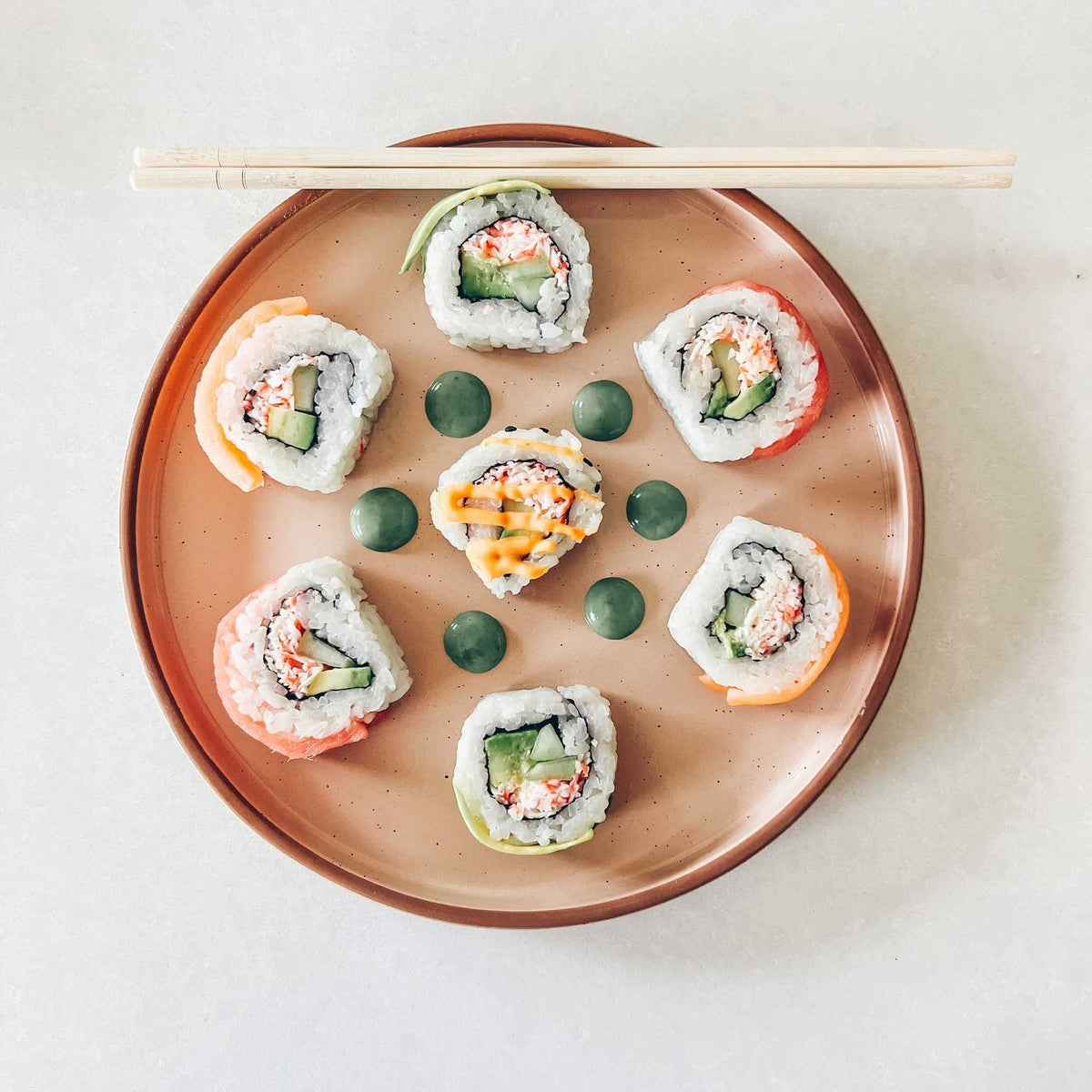 VesCare Ceramic Flat Plates – Set of 6, 8 Inch, Neutral Colors
