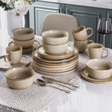 VesCare Stoneware Dinnerware Set – Reactive Glaze, Service for 8