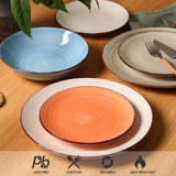VesCare Ceramic Dinner Plates – Set of 6, 10.5 Inch, Blue