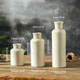 VesCare Ceramic Vases Set of 3 – Whitewashed Neutral, Farmhouse Decor