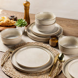 VesCare Stoneware Dinnerware Set – Reactive Glaze, Service for 8